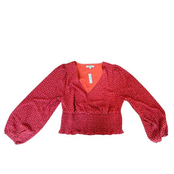 NWT! MADEWELL Julianne Smocked-Waist Top - Picture 2 of 14